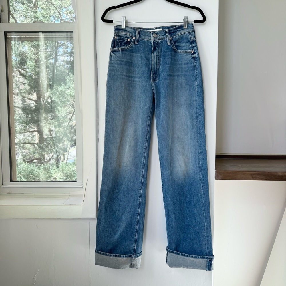 MOTHER Superior The Dodger Skimp Cuffed Jeans Medium Blue 24 - Picture 5 of 14